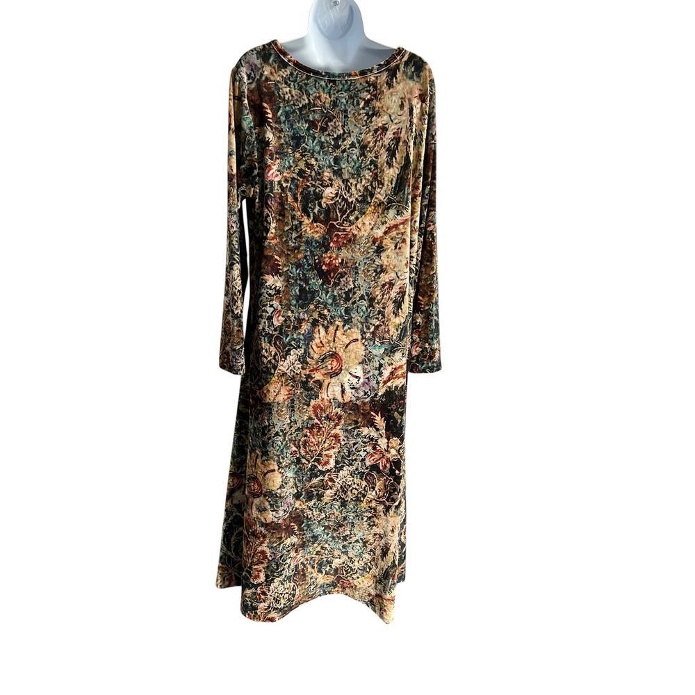 Soft Surroundings Santiago Velvet Multicolor Long A-Line Boho Dress Woman's XL - Picture 11 of 11